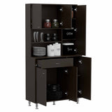 Della 90 Pantry Double Door Cabinet, Five Legs, One Drawer