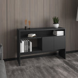 TUHOME Bellagio 48.7-Inch Wide Two-Tier Narrow Console Table with Double-Door Cabinet, Modern Entryway and Living Room Storage Table for Décor, Organization and Everyday Essentials, Space-Saving Functional Furniture