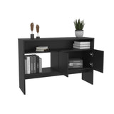 TUHOME Bellagio 48.7-Inch Wide Two-Tier Narrow Console Table with Double-Door Cabinet, Modern Entryway and Living Room Storage Table for Décor, Organization and Everyday Essentials, Space-Saving Functional Furniture
