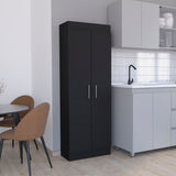 TUHOME Nepal Pantry Cabinet with Two-Door Vertical Storage, Five Spacious Interior Shelves, Easy-Access Handles, Space-Efficient Design for Organizing Groceries, Kitchenware and Everyday Essentials in Modern Kitchens