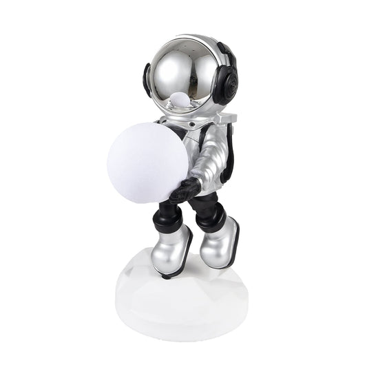 Lighted Astronaut Sculpture // Black & Silver Small