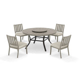 PEAKHOME Azur Patio Round Dining Table Sets With Armless Chair And Sunbrella® Cushions