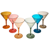 Unbreakable Pastel Color Acrylic Martini Glasses | Set of 6