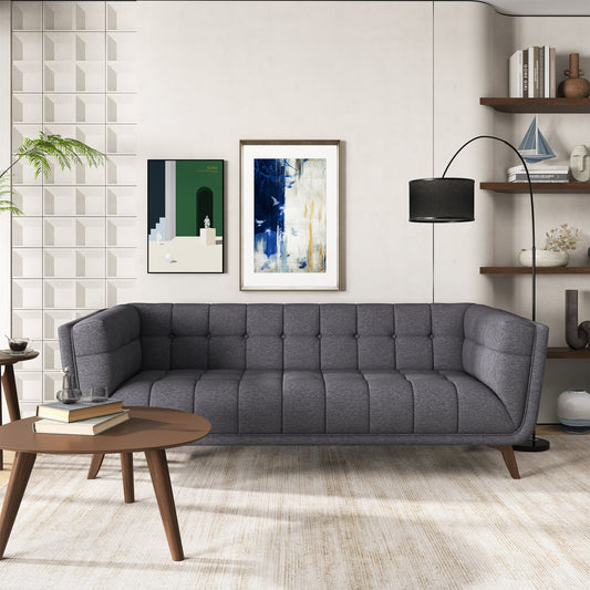Addison Large Seaside Gray Fabric Sofa