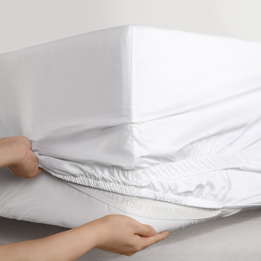 Purefect Fit Adjustable Sateen Fitted Sheet White
