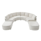 Aeris 138" Modern Curved Sectional Couch & Sofa With Curved Aesthetic