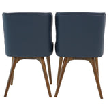 Robin Dining Chair Set of 2 - Navy Blue Vegan Leather