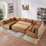 Aleny Cognac Velvet Modular Corner Sofa
