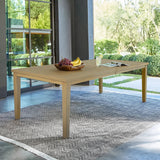 Alcudia 83" Aluminum Patio Dining Table – Hand-Brushed Oak Finish & Built-in Umbrella Hole