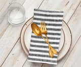 Smooth Linen Napkins - Amalfi Stripe Napkins Set of 4