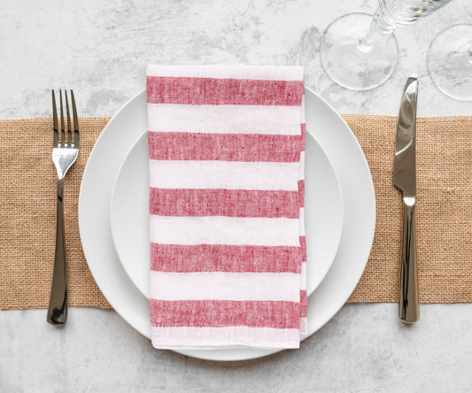 Italian Stripe Linen Napkins