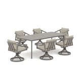 Amalfi Backyard Rectangular Dining Table With 6 Swivel Chairs
