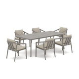 Amalfi Rectangular Aluminum Patio Dining Set with 6 Dining Chairs