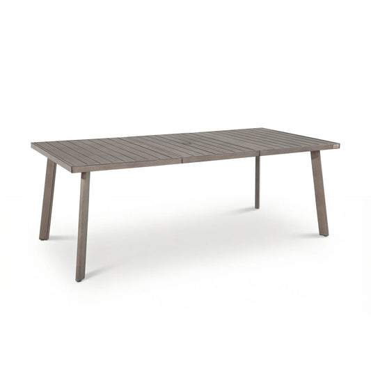 Amalfi 81.75" Rectangular Hand-Brushed Wood Grain Aluminum Patio Dining Table