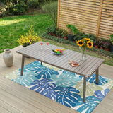 Amalfi 81.75" Rectangular Hand-Brushed Wood Grain Aluminum Patio Dining Table