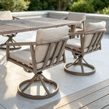 Amalfi Backyard Rectangular Dining Table With 6 Swivel Chairs