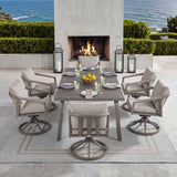Amalfi Backyard Rectangular Dining Table With 6 Swivel Chairs