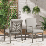 PEAKHOME Amario 2-Piece Patio Aluminum Dining Chairs With Sunbrella® Cushions