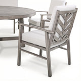 Amario 6 Person Aluminum Patio Round Dining Set With Sunbrella® Cushions