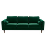 Amber Mid-Century Modern Dark Green Luxury Velvet Sofa