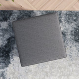 Amber  Square Upholstered Ottoman (Seaside Grey)