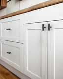 DESIGN3909 Matte Black Cabinet Knobs – Square Bar Hardware for Drawers, Cupboards & Closets