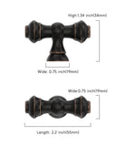DESIGN3768 Oil Rubbed Bronze T-Bar Cabinet Knobs for Vintage Kitchen | 2.2" Length