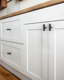 DESIGN3909 Matte Black Cabinet Knobs – Square Bar Hardware for Drawers, Cupboards & Closets