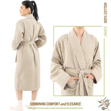 American Soft Linen 100% Cotton Waffle Robes for Women and Men, Unisex Waffle Kimono Lounging Bathrobe, 1 Piece Waffle Robe for Couples After Shower