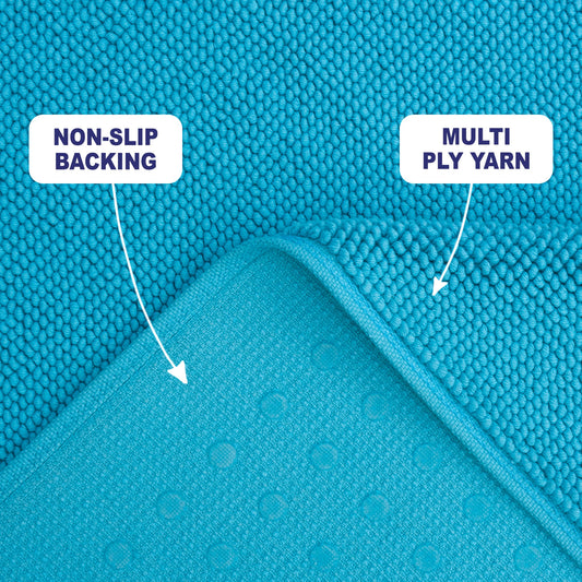American Soft Linen Cotton Bath Mat with Grip Backing