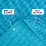 American Soft Linen 100% Cotton Bath Mat Rugs, 17x24 inches with Silicone Backing, Soft Absorbent Grip-Enhanced Bath Mats for Bathroom