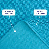 American Soft Linen 100% Cotton Bath Mat Rugs, 17x24 inches Slip Resistant Bottom Base Bath Mats for Bathroom