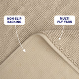 American Soft Linen 100% Cotton Bath Mat Rugs, 17x24 inches with Silicone Backing, Soft Absorbent Grip-Enhanced Bath Mats for Bathroom