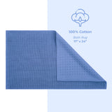 American Soft Linen 100% Cotton Bath Mat Rugs, 17x24 inches with Silicone Backing, Soft Absorbent Grip-Enhanced Bath Mats for Bathroom