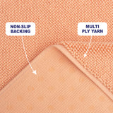 American Soft Linen 100% Cotton Bath Mat Rugs, 17x24 inches with Silicone Backing, Soft Absorbent Grip-Enhanced Bath Mats for Bathroom