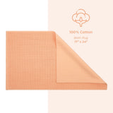 American Soft Linen 100% Cotton Bath Mat Rugs, 17x24 inches Slip Resistant Bottom Base Bath Mats for Bathroom
