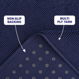 American Soft Linen 100% Cotton Bath Mat Rugs, 17x24 inches with Silicone Backing, Soft Absorbent Grip-Enhanced Bath Mats for Bathroom