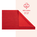 American Soft Linen 100% Cotton Bath Mat Rugs, 17x24 inches with Silicone Backing, Soft Absorbent Grip-Enhanced Bath Mats for Bathroom