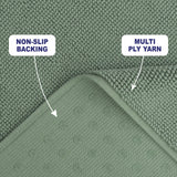 American Soft Linen 100% Cotton Bath Mat Rugs, 17x24 inches with Silicone Backing, Soft Absorbent Grip-Enhanced Bath Mats for Bathroom