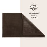 American Soft Linen 100% Cotton Bath Mat Rugs, 20x34 inches with Silicone Backing, Soft Absorbent Grip-Enhanced Bath Mats for Bathroom