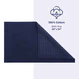 American Soft Linen 100% Cotton Bath Mat Rugs, 20x34 inches with Silicone Backing, Soft Absorbent Grip-Enhanced Bath Mats for Bathroom