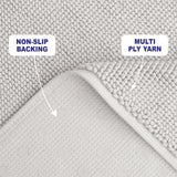 American Soft Linen 100% Cotton Bath Mat Rugs, 20x34 inches with Silicone Backing, Soft Absorbent Grip-Enhanced Bath Mats for Bathroom