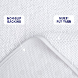 American Soft Linen 100% Cotton Bath Mat Rugs, 20x34 inches with Silicone Backing, Soft Absorbent Grip-Enhanced Bath Mats for Bathroom