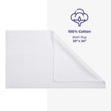 American Soft Linen 100% Cotton Bath Mat Rugs, 20x34 inches with Silicone Backing, Soft Absorbent Grip-Enhanced Bath Mats for Bathroom