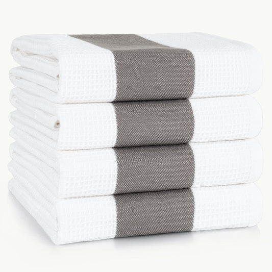100% Cotton Kitchen Dish Towels 4 Pack Set