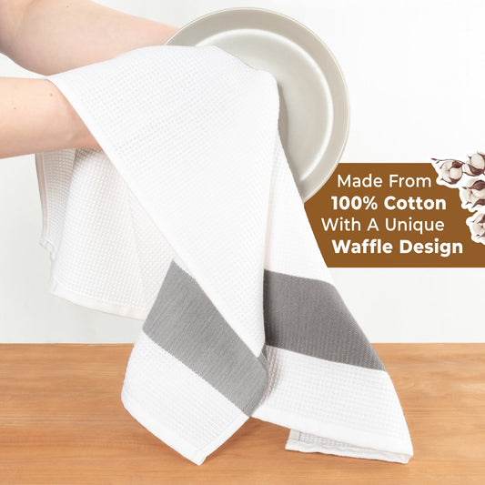 100% Cotton Kitchen Dish Towels 4 Pack Set