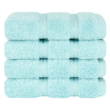 4 Piece 100% Cotton Softness, Elegance, Comfort Washcloth Turkish Towel Set