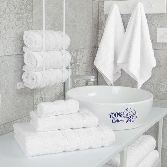 Turkish Cotton Towel Set 6 Piece Soft Luxury Bath