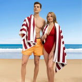 American Soft Linen, Premium Cotton 4 Pack Beach Towels, 30" x 60" Cabana Striped Pool Towels