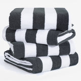American Soft Linen, Premium Cotton 4 Pack Beach Towels, 30" x 60" Cabana Striped Pool Towels